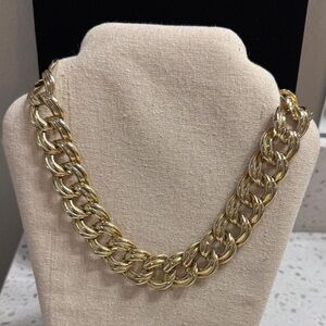 Elegant Goldtone Chain link Necklace 17” choker stylish accessory neutral glam